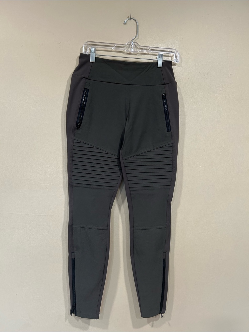 Athleta Headlands Hybrid Moto Tight Leggings Gray Womens Size 8